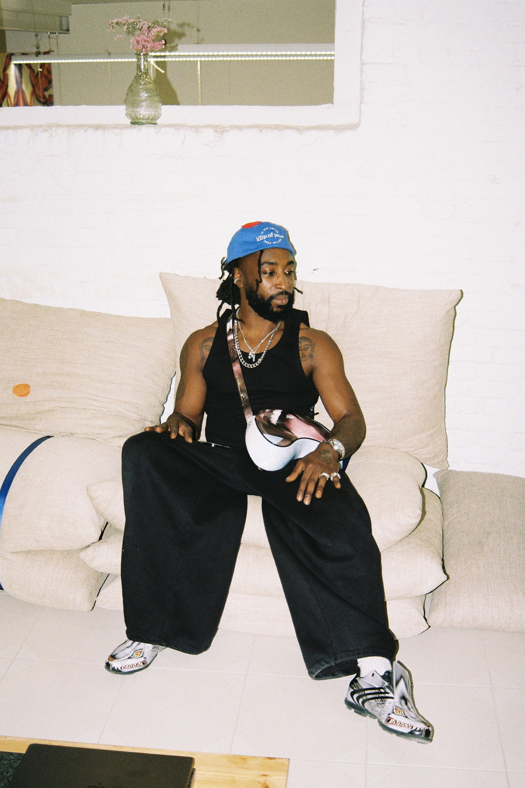 Blue Brimless Pain Hat x SKD