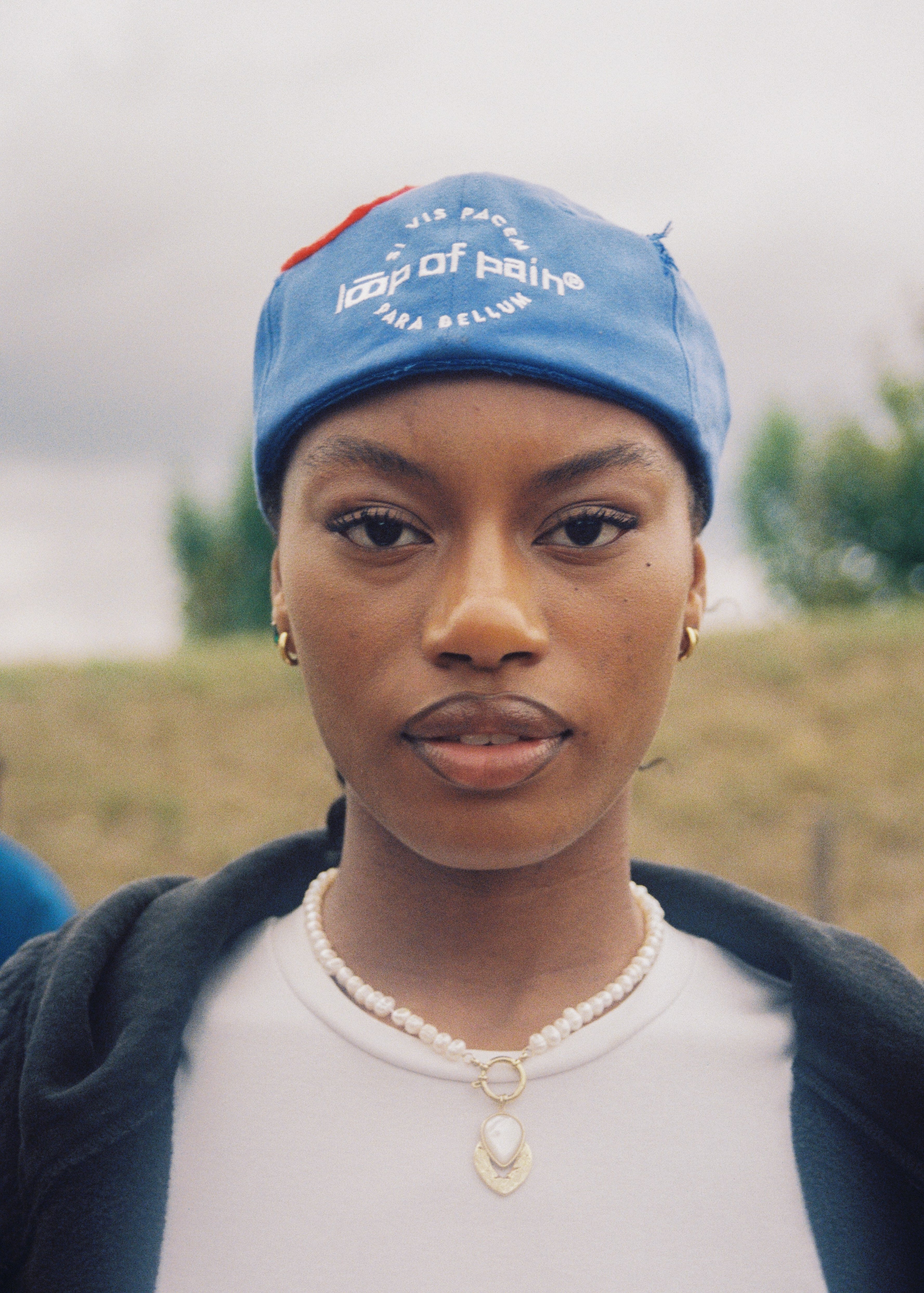 Blue Brimless Pain Hat x SKD